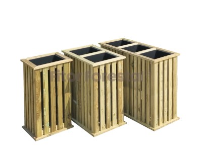 1 jardineras de madera tratada con macetero (altas)